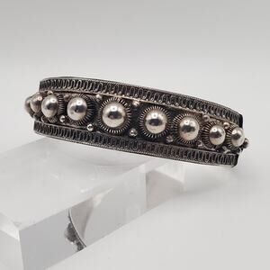 Vintage Siam Sterling Silver Ornate Cuff Bracelet ~ 6-1/4" ~ 15.4g